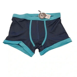 Godsen Black Light Blue Front Zipper Swim Shorts Size  Medium